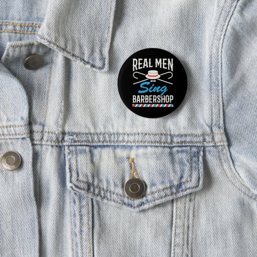 Real Men Sing Barbershop Quartett Sänger Button (Beispiel)