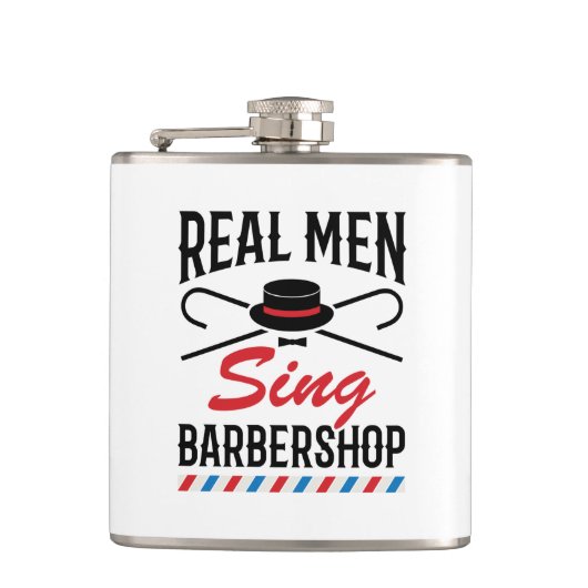 Real Men Sing Barbershop Singer Gesang Flachmann (Vorderseite)
