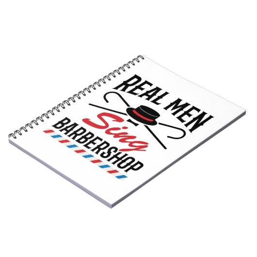 Real Men Sing Barbershop Singer Gesang Notizblock (Linke Seite)