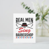 Real Men Sing Barbershop Singer Gesang Postkarte (Stehend Vorderseite)