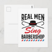 Real Men Sing Barbershop Singer Gesang Postkarte (Vorne/Hinten)