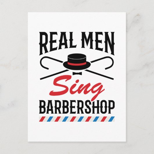 Real Men Sing Barbershop Singer Gesang Postkarte (Vorderseite)