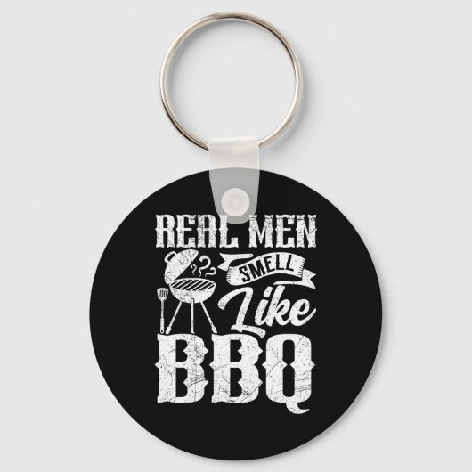 Real Men Smell Like Byrbecue Bbq Smoker Byrbecue G Schlüsselanhänger (Vorderseite)