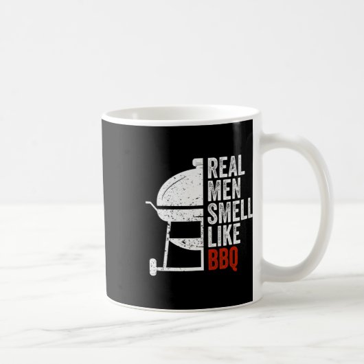 Real Men Smell Like Byrbecue Funny Bbq Grilling Gi Kaffeetasse (Rechts)