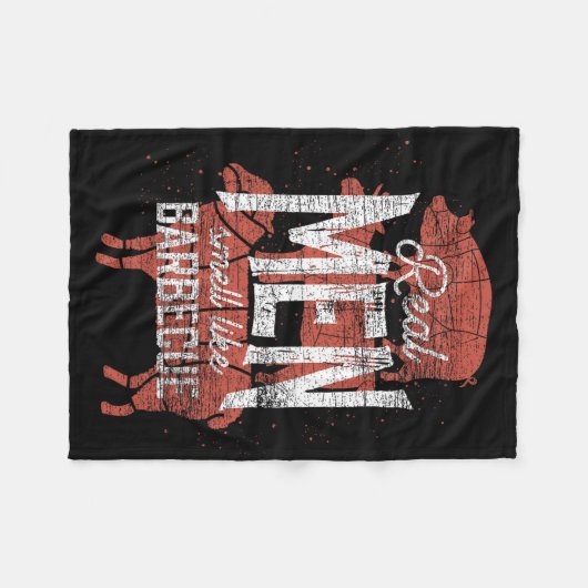 Real Men Smell Like Byrbecue Smoked Meat Men Gift Fleecedecke (Vorderseite (Horizontal))