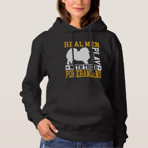 Real Men spielen mit Spitz Dog Puppie Lover Hoodie