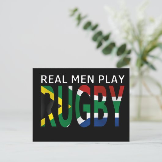 Real Men spielen Rugby Südafrika Postkarte (Stehend Vorderseite)