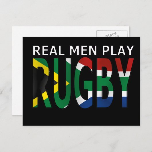 Real Men spielen Rugby Südafrika Postkarte (Vorne/Hinten)