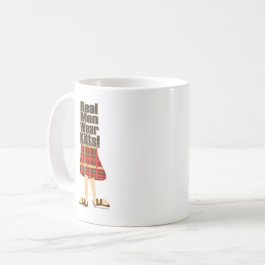Real Men tragen Kilts zweiseitig Kaffeetasse (Vorderseite Links)
