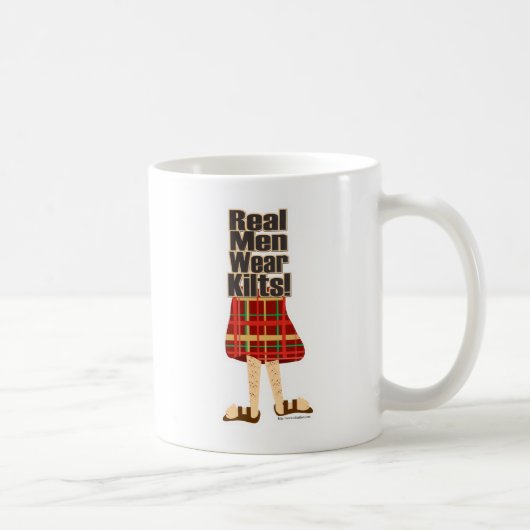Real Men tragen Kilts zweiseitig Kaffeetasse (Rechts)