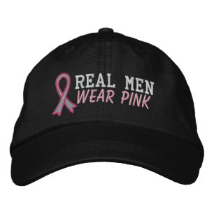 Real Men tragen Pink - Brustkrebs Bestickte Baseballkappe