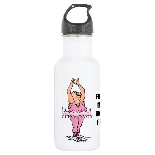 Real Men tragen rosa Funny Fat Typ Ballett Trinkflasche (Vorderseite)
