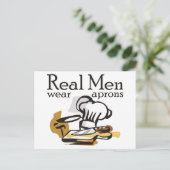 Real Men tragen Schürze Postkarte (Stehend Vorderseite)