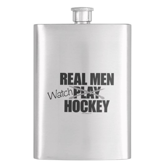 Real Men Watch Hockey Hip Flask Flachmann (Vorderseite)