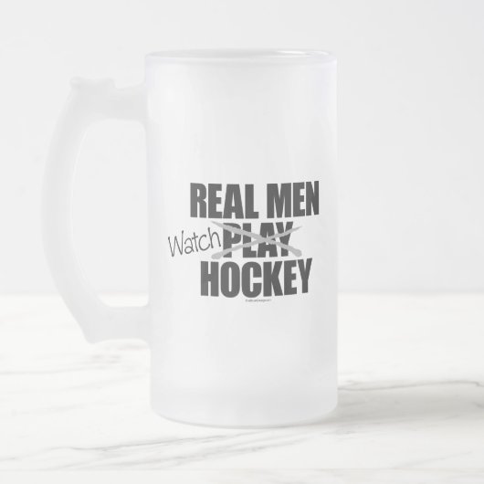 Real Men Watch Hockey Mattiert Glass Beer Tasse (Links)