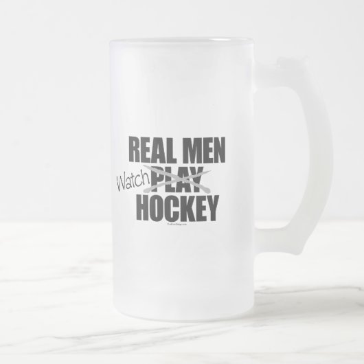 Real Men Watch Hockey Mattiert Glass Beer Tasse (Rechts)