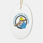 REAL MEN WEAR HARD HATTS KERAMIKORNAMENT (Links)