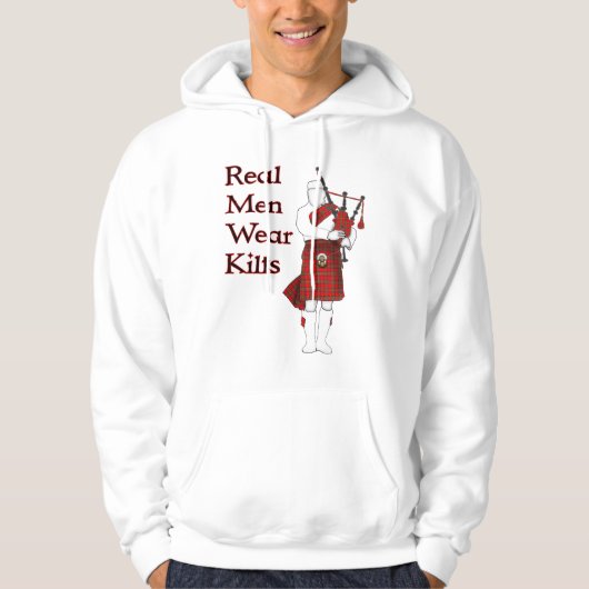 Real Men Wear Kilts Funny Scottish Hoodie (Vorderseite)