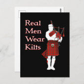 Real Men Wear Kilts Funny Scottish Postkarte (Vorne/Hinten)