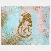 Real Mermaid Life - Glitzer Goldmedaille Fleecedecke (Vorderseite (Horizontal))