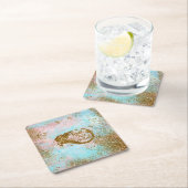 Real Mermaid Life - Glitzer Goldmedaille Rechteckiger Pappuntersetzer (Vor Ort)