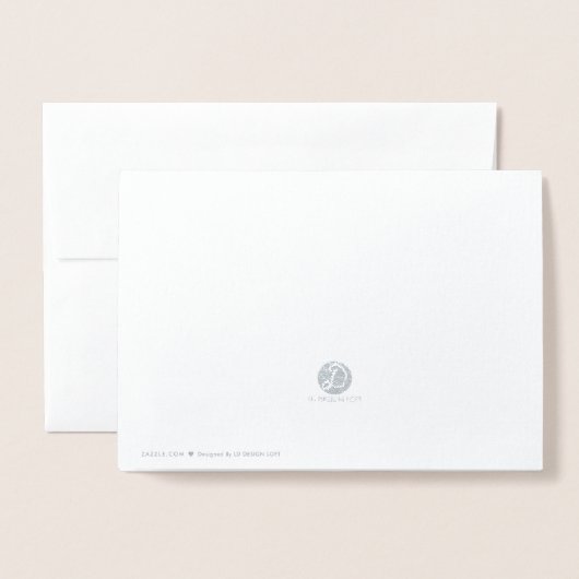 Real Metallic Vielen Dank, Script Heart Folienkarte (Rückseite mit Umschlag)