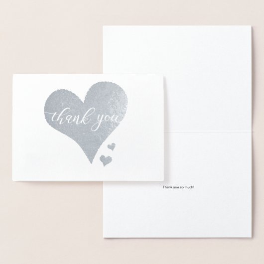 Real Metallic Vielen Dank, Script Heart Folienkarte (Anzeige)