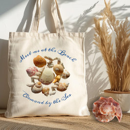 Real Muscheln Beach Sprichwort Tuch Tote Tasche