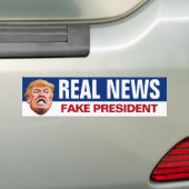 Real News Fake President - Anti Trump Autoaufkleber (Auf Auto)