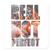 Real Not Perfect Quote Flamingo Tropical Sticker
