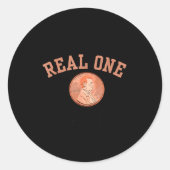 Real One Penny Rip, Funny Coin Memorial,cent Retir Runder Aufkleber (Vorderseite)