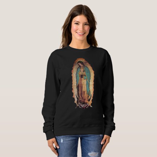 Real Our Lady of Guadalupe Jungfrau Mary Katholic Sweatshirt (Vorne ganz)