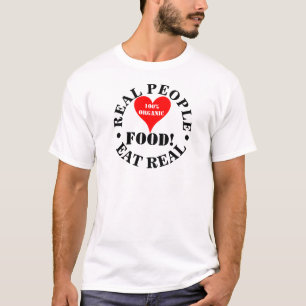 Real People essen echtes Essen 100% Bio Rotes Herz T-Shirt
