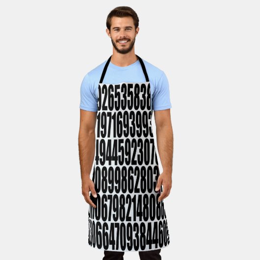 Real Pi Ziffern Schwarz-Weiß-Mathematiknummern Schürze (Getragen)