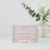 Real Pink Roses Rustikal Chic Wedding Hotel Detail Begleitkarte (Stehend Vorderseite)