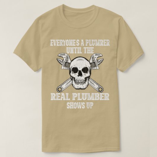 Real Plumber Skeleton Funny Plumbing Pipefitter Gr T-Shirt (Design vorne)