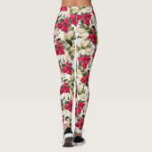 Real Poinsettia Print Leggings (Rückseite)