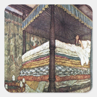 Real Princess von Edmund Dulac Quadratischer Aufkleber