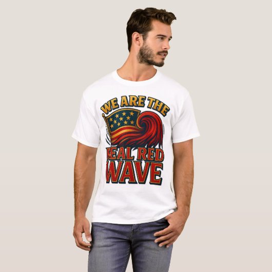 Real Red Wave™ Men-T-Shirt T-Shirt (Vorne ganz)