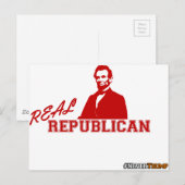 Real republikanisch, Lincoln, nie Trump Postkarte (Vorne/Hinten)