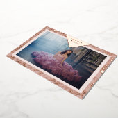 Real Rose Gold Extravagant Textur Spanisch Mis XV Folieneinladung (Gedreht)