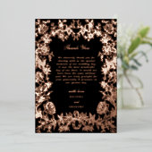 Real Rose Gold Foil Bloral Black Wedding Vielen Da Folieneinladung (Stehend vorne)