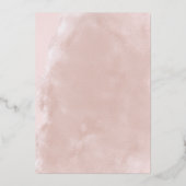 Real Rose Gold Gogosh Blush Wasserfarbe Brautparty Folieneinladung (Rückseite)