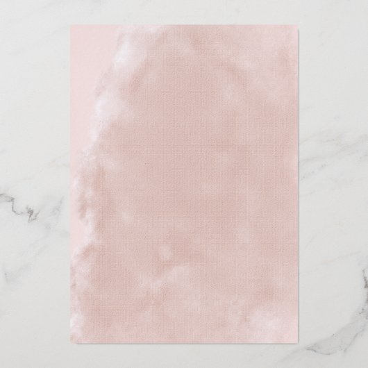 Real Rose Gold Gogosh Blush Wasserfarbe Brautparty Folieneinladung (Rückseite)