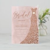 Real Rose Gold Gogosh Blush Wasserfarbe Brautparty Folieneinladung (Stehend vorne)