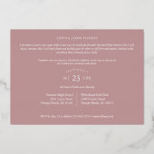 Real Rose Gold Trendy Branchen Abschluss 2 Fotos Folieneinladung (Rückseite)