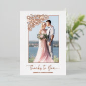 Real Rosen Gold Blumenrahmen 2 Fotos dank Zitat Folieneinladung (Stehend vorne)