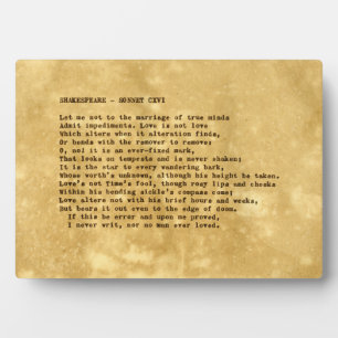 Real Schreibwriter Shakespeare Sonnet 116 (CXVI) Fotoplatte
