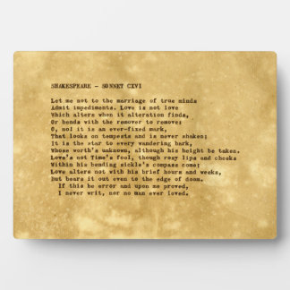 Real Schreibwriter Shakespeare Sonnet 116 (CXVI) Fotoplatte