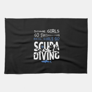 Real Scuba Diving Girl I Go Schwimmen Funny Gift Geschirrtuch